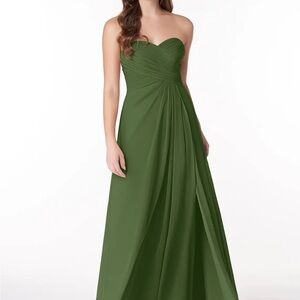 Azazie Olive Green Bridesmaid dress in size A2